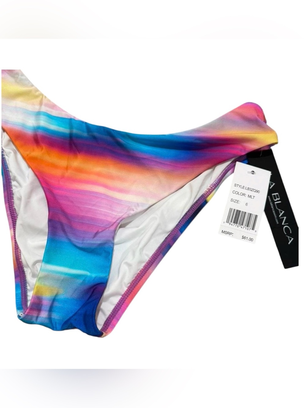 ☀️💕NWT La Blanca Women's "Sunset Shores" Cheeky Dip Front Bikini Bottoms | 6